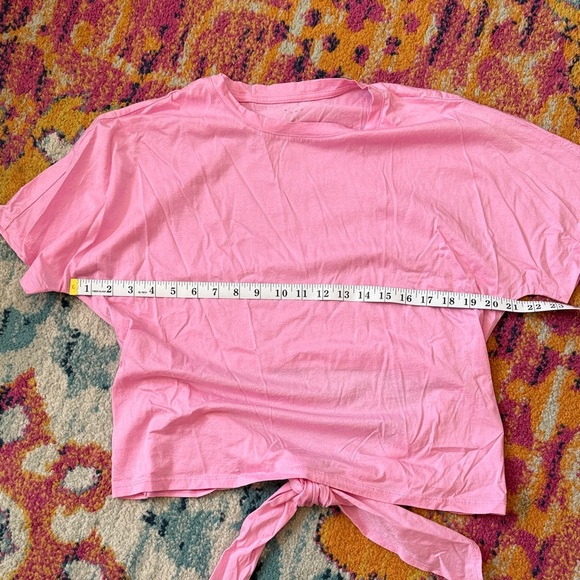 a new day Pink Short Sleeve Tie-Front Top - Picture 3 of 4